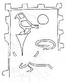 Figura 1. Tablilla de madera de Hor-âha, cenotafio b 10, Abidos, comienzos dinastia I