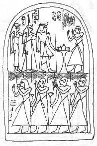 Figura 13. Estela (Anticuario Mohasseb, El Cairo) de Kanuro, Deir el-Medina (?), dinastia XX