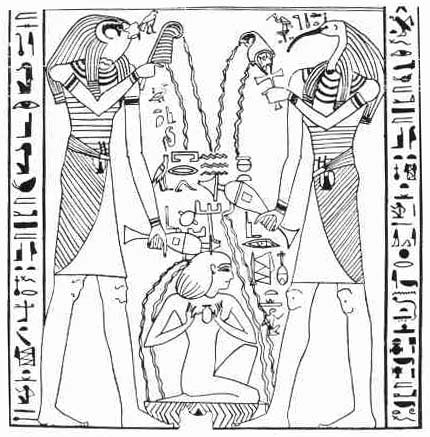 Lustracion ritual del difunto. Tumba de Neferabu. Dinastia XX