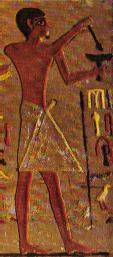 Fumigación con un incensario del Tipo IV-V. Fines de la Sexta Dinastía (tempus Pepi II). Hipogeo (n° 35d) de Heqaib, Tabet el-Hawa, Asuán