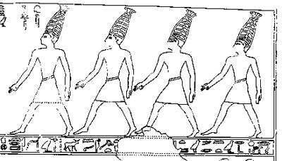 Los danzarines-mww en la tumba (TT 60) de Antefoqer (tempus Sesostris I)