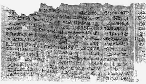 Imágen parcial del papiro Ipuwer