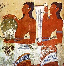 Fig. 1: CNOSO: Portadores de tributos. Circa s. XV a.C. Museo de Iraklion. (1984).