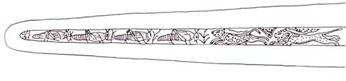 Fig. 19: Daga de la reina-madre Iahhotep (Detalle). Inicios de la XVIII din. Museo de El Cairo.