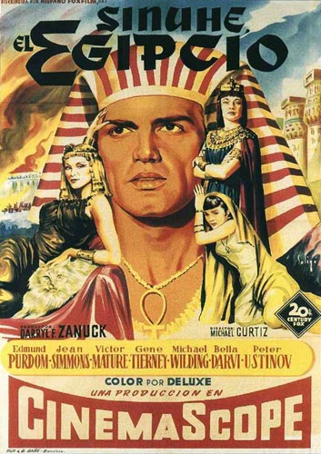 Foto 9. Programa de mano de la película Sinuhé el egipcio, dirigida por Michael Curtiz en 1945 y basada en la exitosa novela homónima del escritor finlandés Mika Waltari.