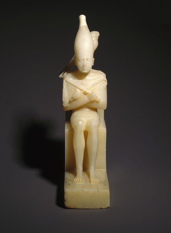 Pepy I with Horus Falcon. From Upper Egypt. Old Kingdom, Dynasty 6, reign of Pepy I, circa 2338ñ2298 B.C.E. Egyptian alabaster, 10 7/16 in. (26.5 cm) high. Brooklyn Museum; Charles Edwin Wilbour Fund, 39.120. (Photo: Brooklyn Museum)
